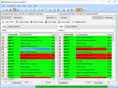 Click to view DTM Data Comparer 1.10.00 screenshot