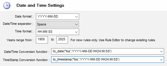 DTM Data Generator: date and time format settings