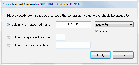 DTM Data Generator: apply named generator options