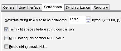 DTM Data Comparer: null value comparison options