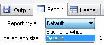 DTM Query Reporter: the report style list
