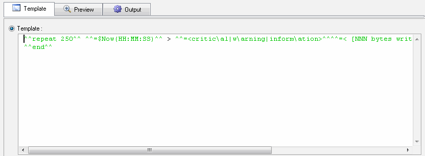 Sample template as a custom test file generation pattern