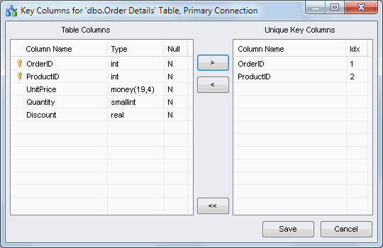 DTM Data Comparer: Unique key selection