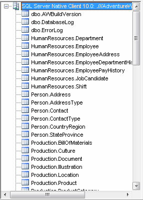 DTM Data Editor: Table list