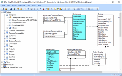 DTM Data Modeler: database modeling tool with forward and reverse engineering