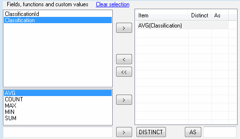 DTM SQL editor: SQL builder - specify objects to be selected