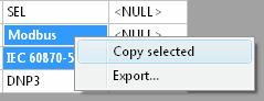 DTM SQL editor: execution result window context menu