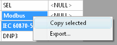 DTM SQL editor, SQL console: context menu for result set