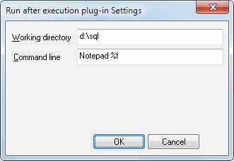 DTM SQL editor: run external tool plugin