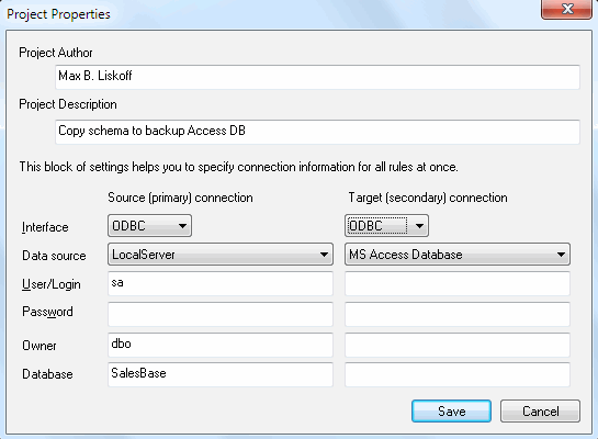 DTM Migration Kit: project properties