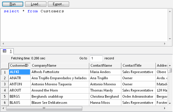 DTM Schema Comparer: SQL console