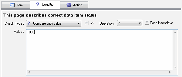 DTM Data Scrubber: Rule Editor, Condition
