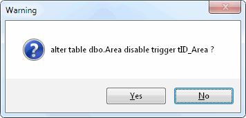 DTM Schema Inspector Online Help: enable and disable trigger