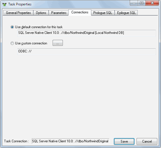 DTM DB Stress: Task connection properties